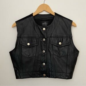 Vintage Cropped Leather Vest